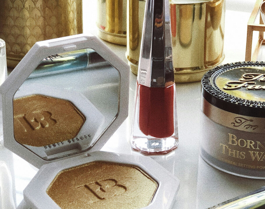 various makeup on vanity